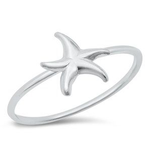 Sterling Silver Starfish Ring 925 Fashion Band
